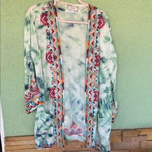 Colorful Tie-Dye Kimono Cardigan